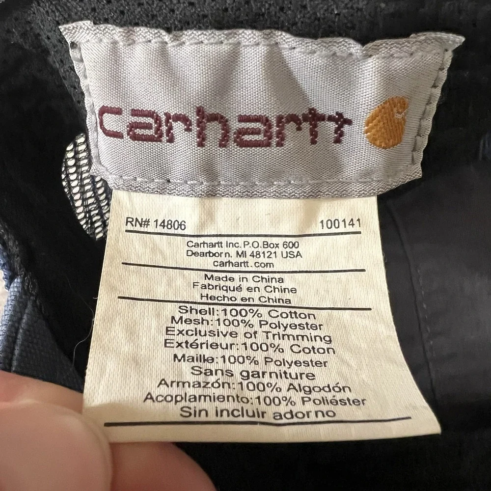 Carhartt Vintage Work Patch Trucker‎ Snapback Cap Mesh Navy Blue
